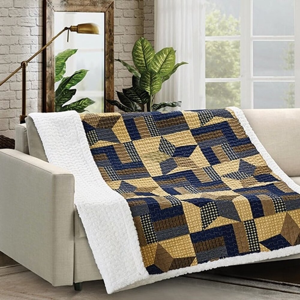 VIRAH BELLA QUILTED SHERPA THROW COLLECTION NWT - Picture 1 of 7